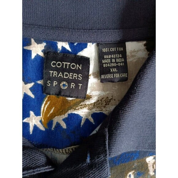 American Flag Eagle Polo T-Shirt Mens XXL USA Constitution Graphic Vintage - Picture 6 of 10